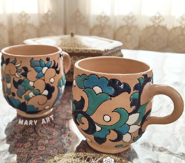 عکس ایده نقاشی روی لیوان سفالی