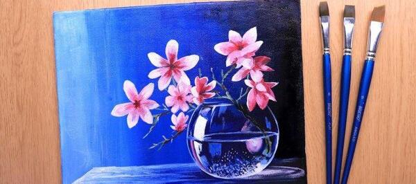 عکس ایده نقاشی گواش روی بوم