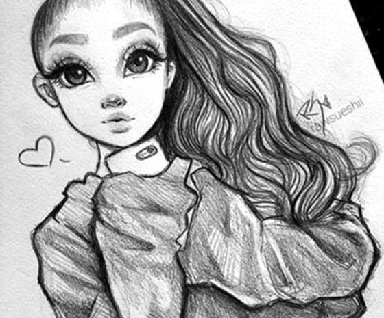 عکس ایده نقاشی کیوت سیاه و سفید