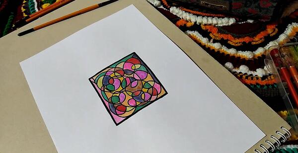 عکس ایده نقاشی با خط خطی