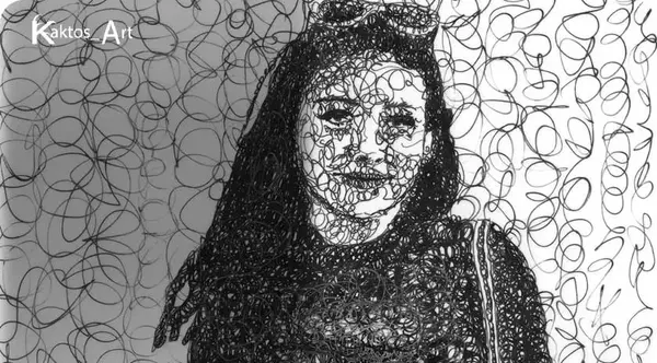 عکس ایده نقاشی با خط خطی