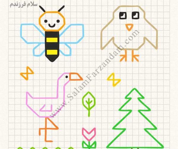 عکس ایده نقاشی شطرنجی پروانه
