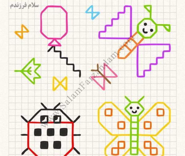 عکس ایده نقاشی شطرنجی پروانه