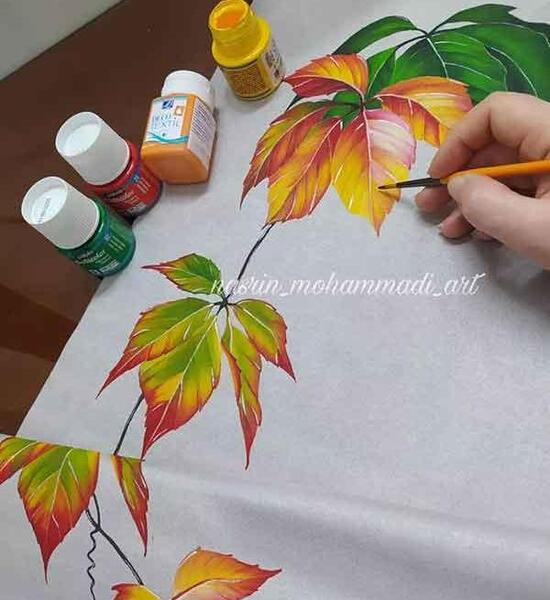 عکس ایده نقاشی برگ پاییزی