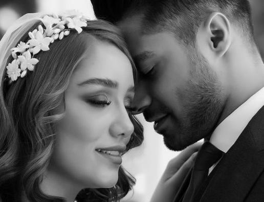عکس عروس و داماد سیاه سفید