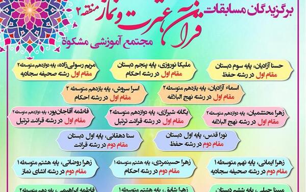 عکس نوشته مسابقات قرآن و عترت