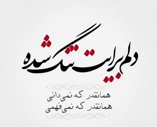 عکس نوشته دلم برات تنگ شده چشم قشنگ من