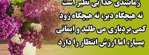 عکس نوشته به زمان بندی خدا اعتماد کن