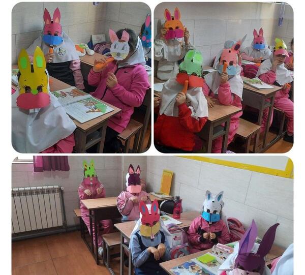 عکس نقاشی صورت خرگوش برای ماسک