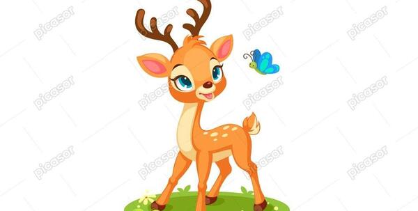 عکس نقاشی صورت آهو کودکانه
