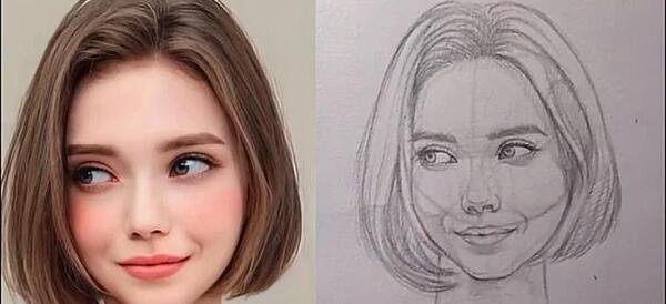 عکس آموزش نقاشی صورت دختر