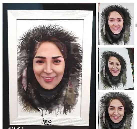 عکس نقاشی صورت با آبرنگ ساده