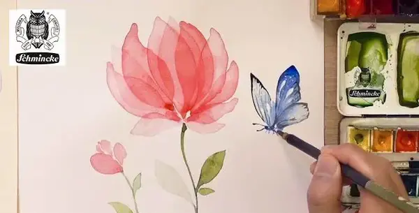 عکس نقاشی صورت با آبرنگ پروانه