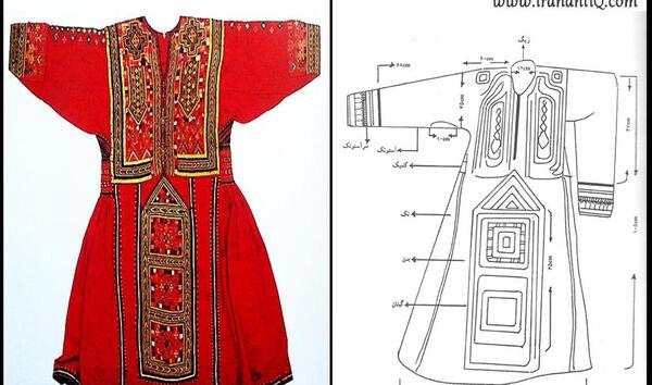 عکس لباس بلوچی دو رنگ