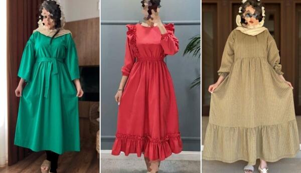 عکس لباس چین دار بلند