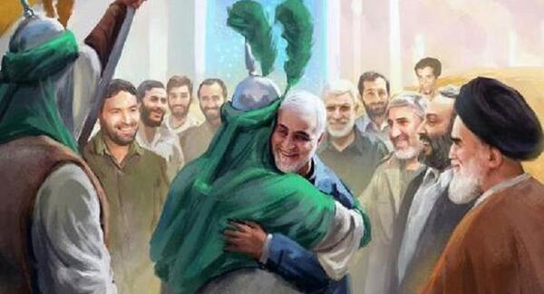 عکس رهبر و حاج قاسم و امام خمینی