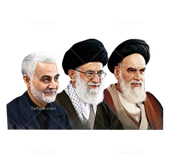 عکس رهبری و امام و حاج قاسم