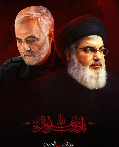 عکس رهبر و سردار سلیمانی و سید حسن نصرالله