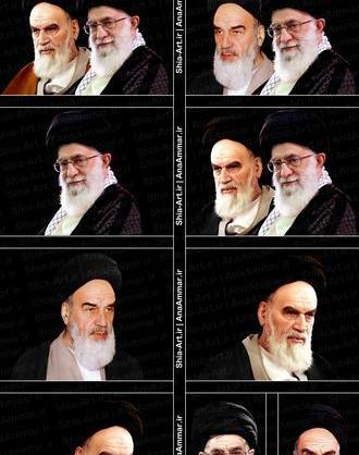 عکس رهبر و امام خمینی برای پوستر