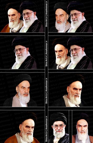 عکس رهبر خمینی و خامنه ای