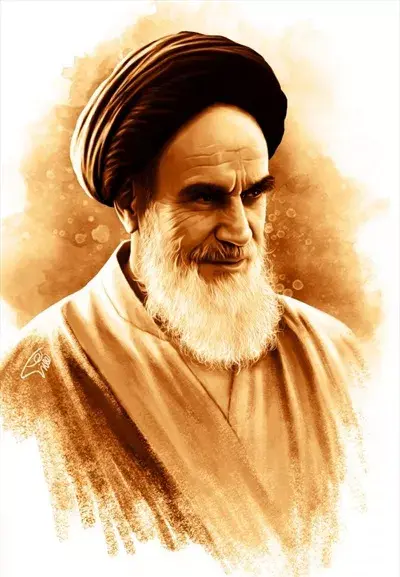 عکس رهبر با خمینی