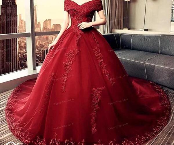 عکس لباس عروسی رنگی