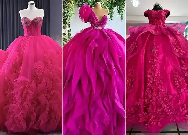 عکس لباس عروسی رنگی