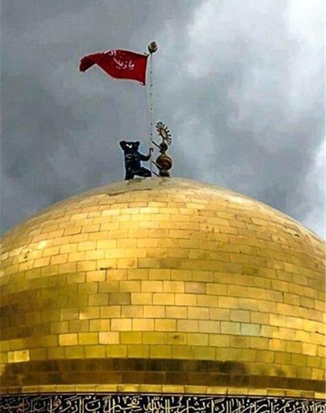 عکس پرچم گنبد حضرت زینب