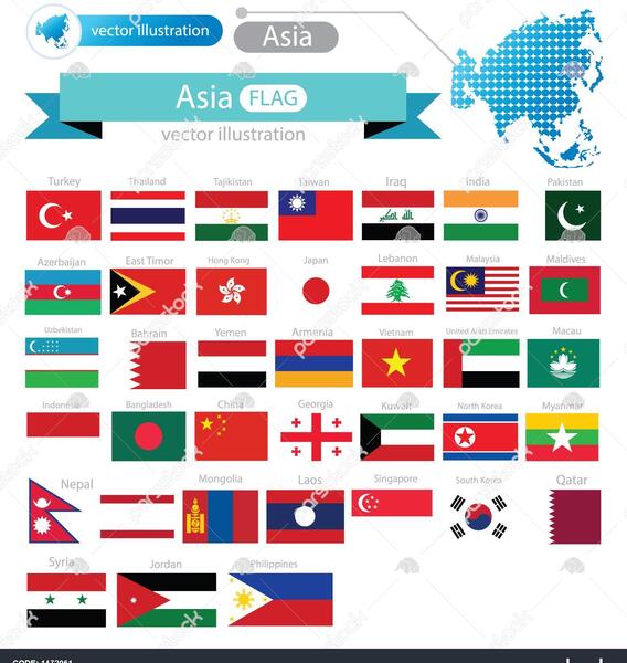 عکس پرچم کشور آسیایی