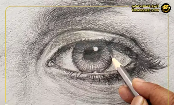 عکس نقاشی صورت با مداد سیاه