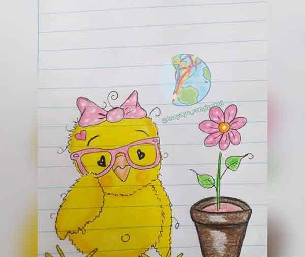 عکس نقاشی رو صورت جوجه