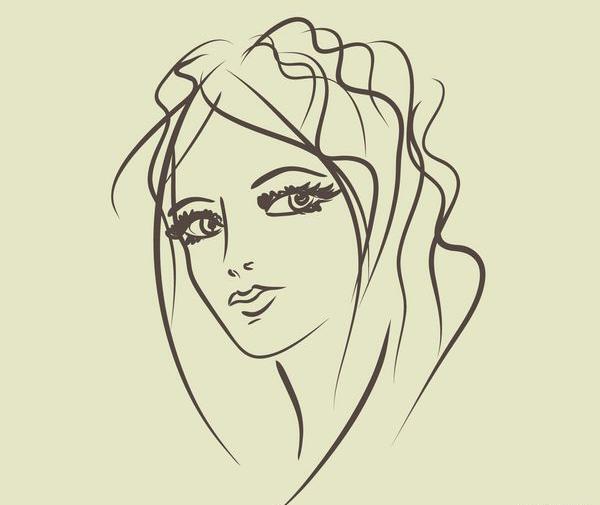 عکس نقاشی چهره صورت دختر