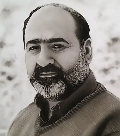 عکس نقاشی چهره صورت سیاه قلم
