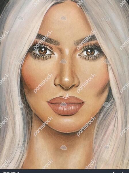 عکس نقاشی صورت دختر رنگی