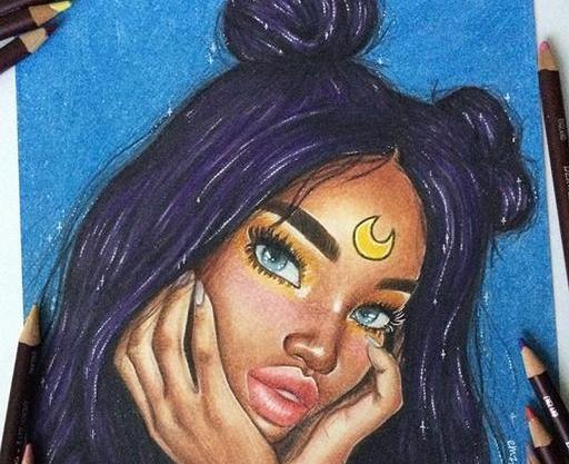 عکس نقاشی صورت ساده رنگی
