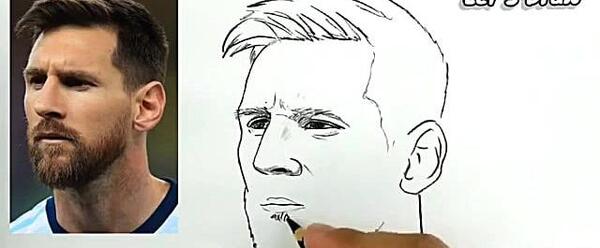عکس نقاشی صورت رونالدو و مسی