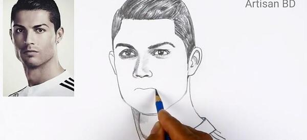 عکس نقاشی صورت کریستین رونالدو