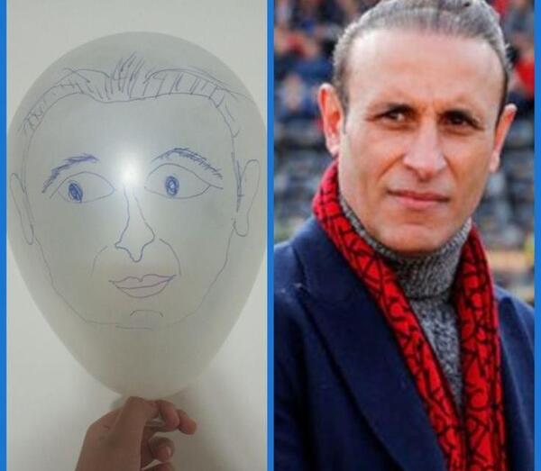 عکس نقاشی صورت روی بادکنک