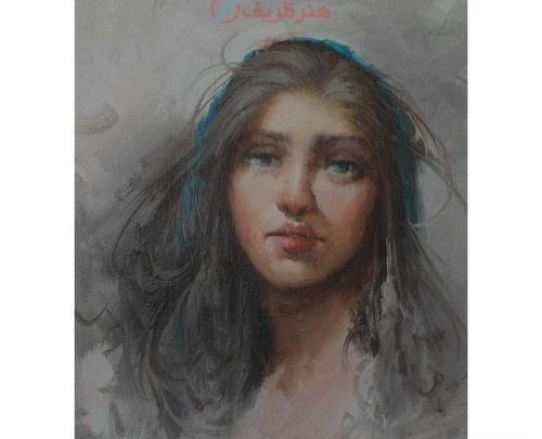 عکس نقاشی صورت روی بوم