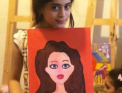 عکس نقاشی صورت روی بوم