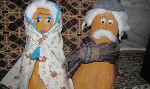 عکس نقاشی صورت روی کدو حلوایی