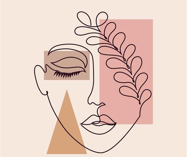عکس نقاشی صورت زن ساده