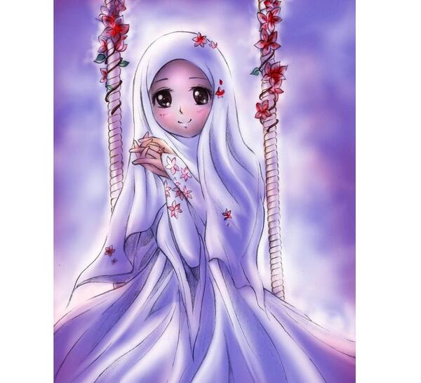 عکس نقاشی صورت زن با حجاب