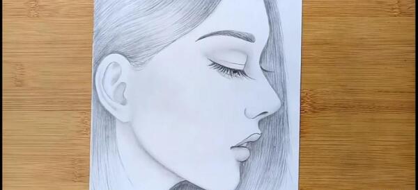 عکس نقاشی طراحی صورت دخترانه