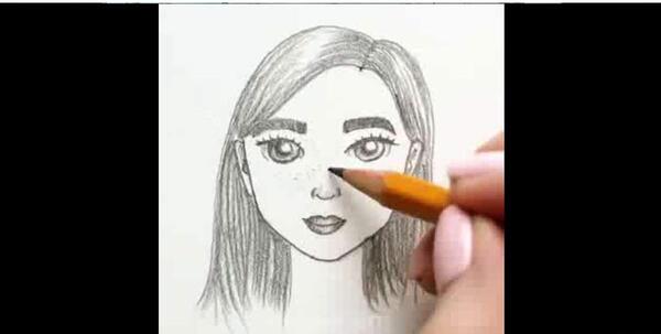 عکس نقاشی چهره طراحی ساده