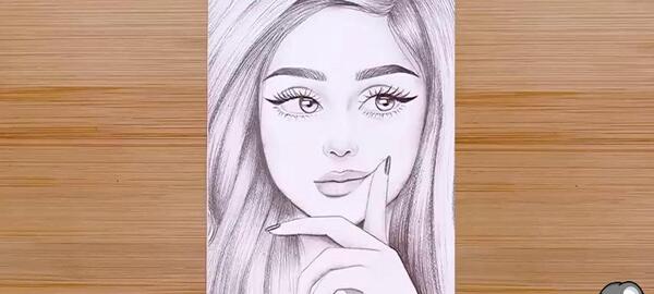 عکس نقاشی طراحی چهره دختر