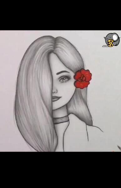 عکس نقاشی طراحی چهره دختر