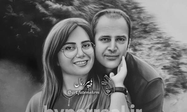 عکس نقاشي چهره سياه قلم