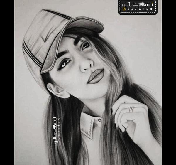 عکس نقاشي چهره سياه قلم