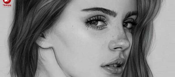 عکس نقاشی چهره سیاه قلم حرفه ای
